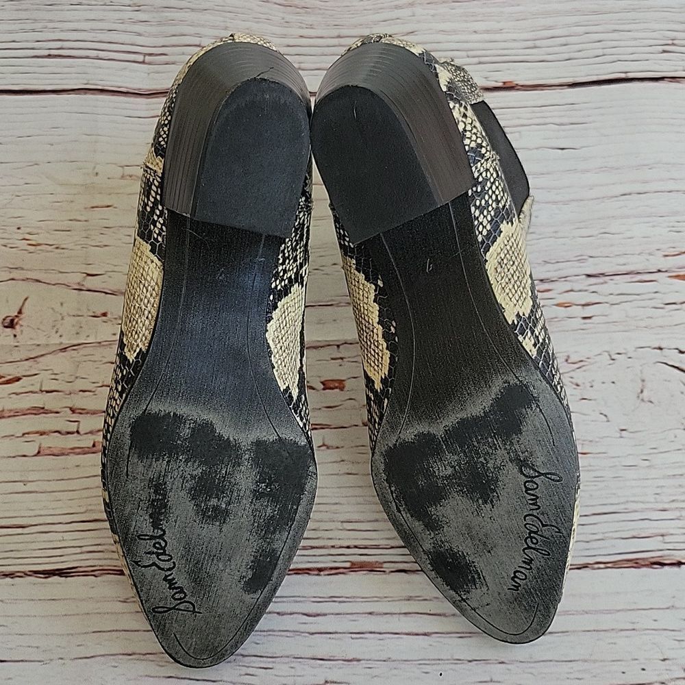 SAM EDELMAN Western Styled Snake Patterned Ankle Boots Size 7 - Picture 7 of 9